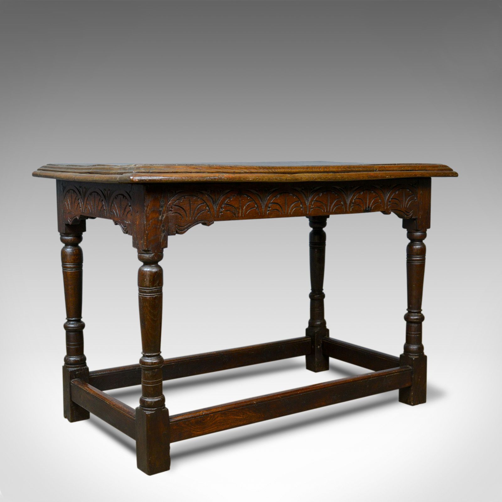 Antique Oak Console Table, English, Jacobean Revival In 1 Shelf Square Console Tables (Photo 10 of 20)