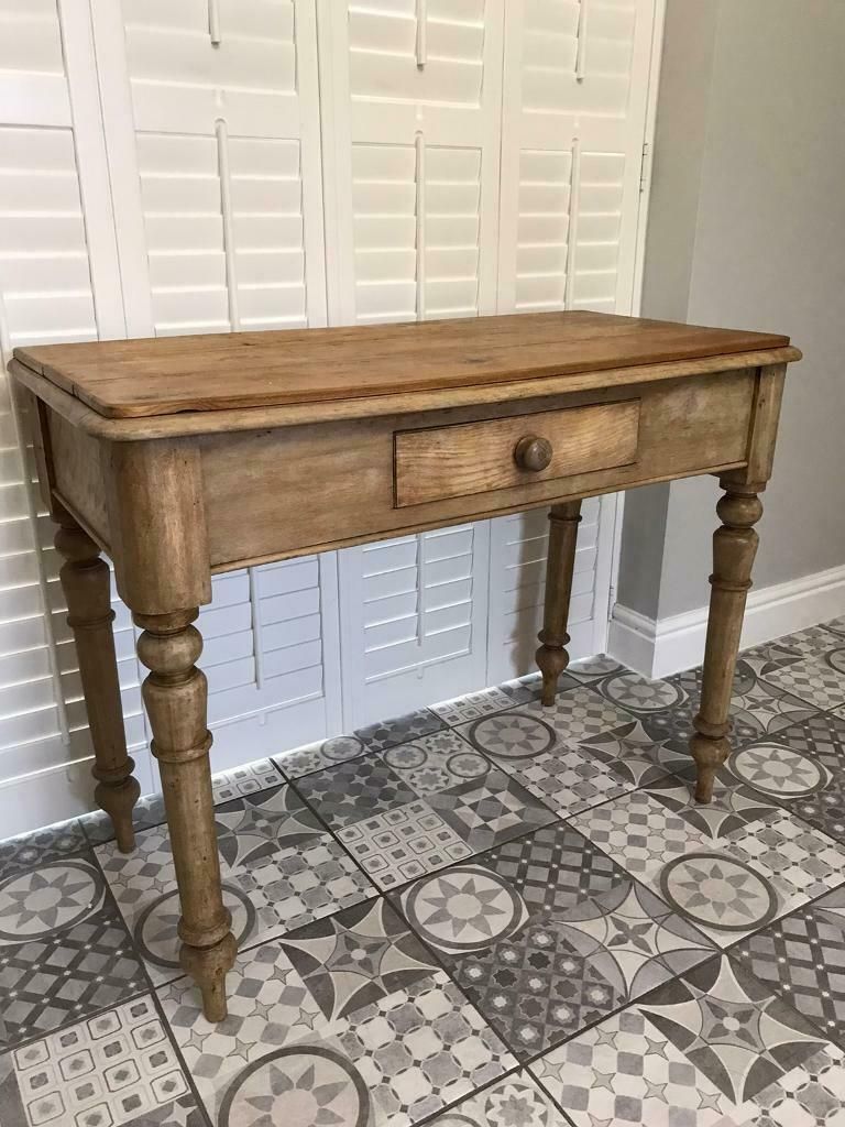 Antique Pine Hall/console Table | In Eastleigh, Hampshire Within Antique Silver Metal Console Tables (Photo 9 of 20)