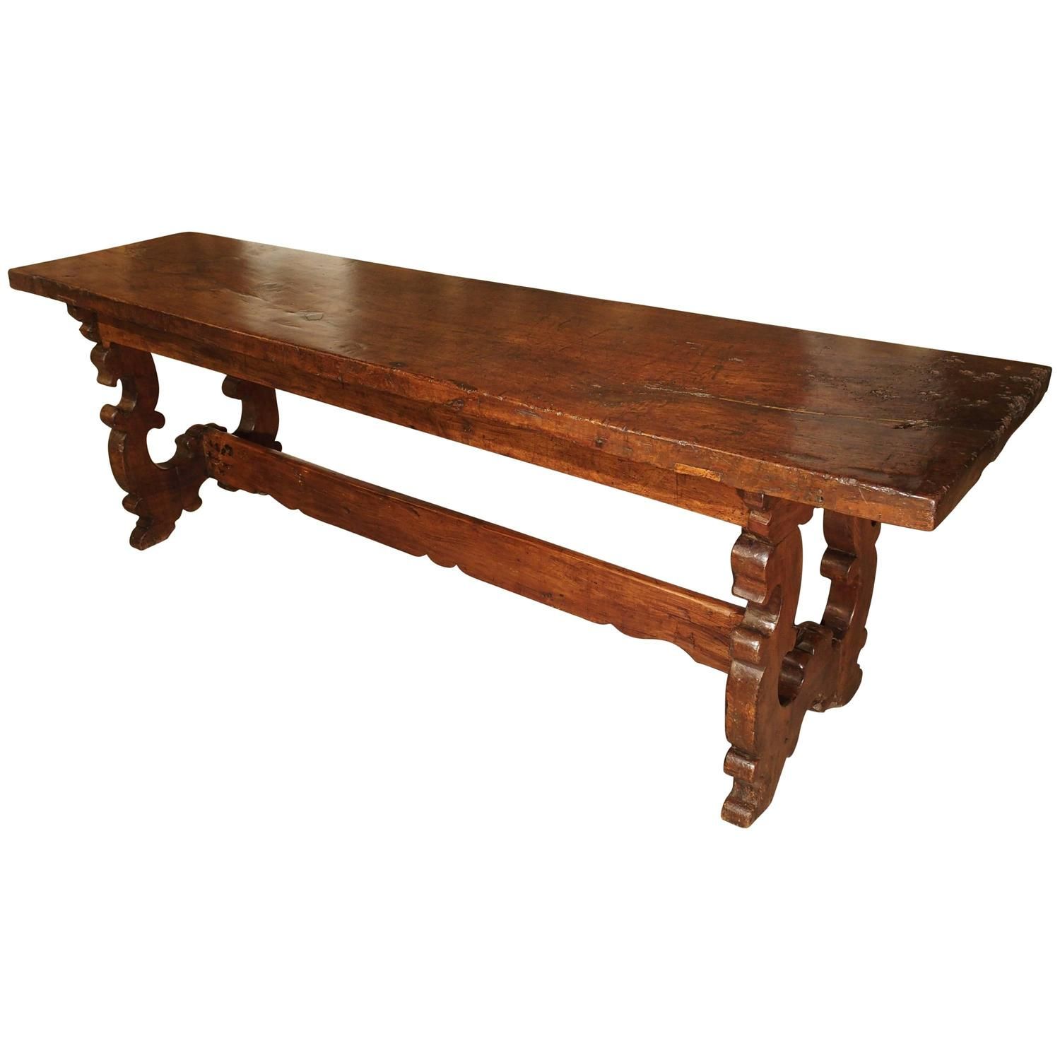 Antique Walnut Wood Console Table From Italy, 1600s For With Rustic Walnut Wood Console Tables (View 5 of 20)