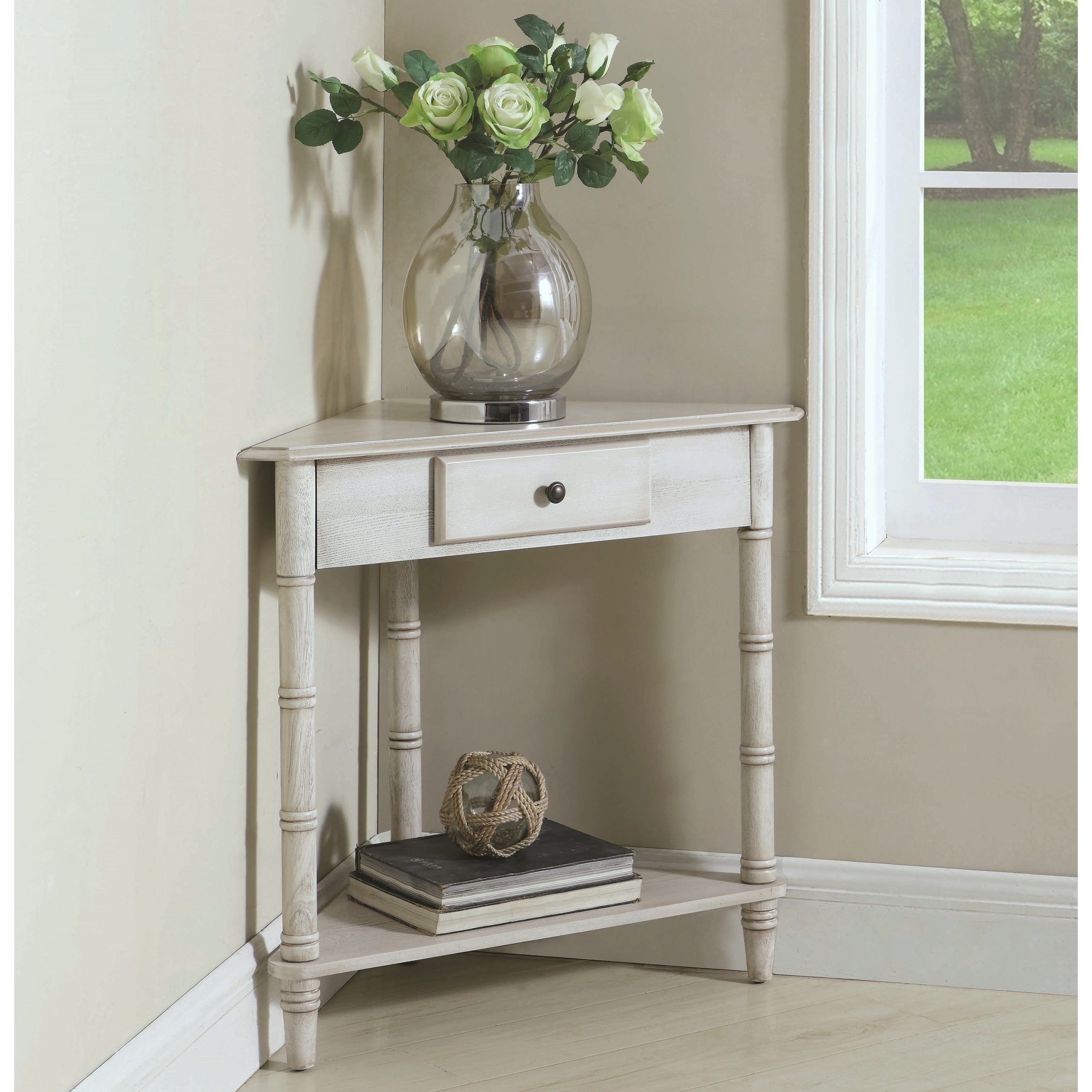 Antique White Console Table With Drawers – Antique Poster Inside Square Weathered White Wood Console Tables (View 6 of 20)