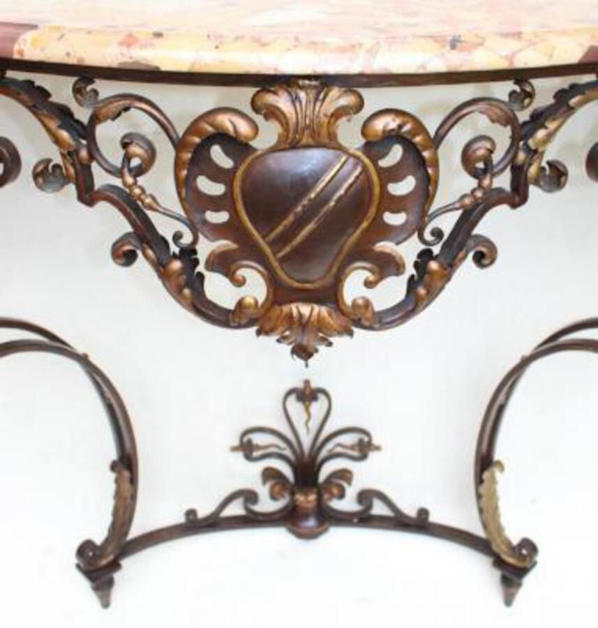 Antique Wrought Iron Console Table 2 | Antiques.co (View 2 of 20)