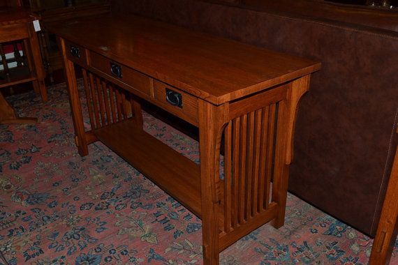 Arts And Crafts Mission Oak Console Table / Intended For Metal And Mission Oak Console Tables (Photo 19 of 20)