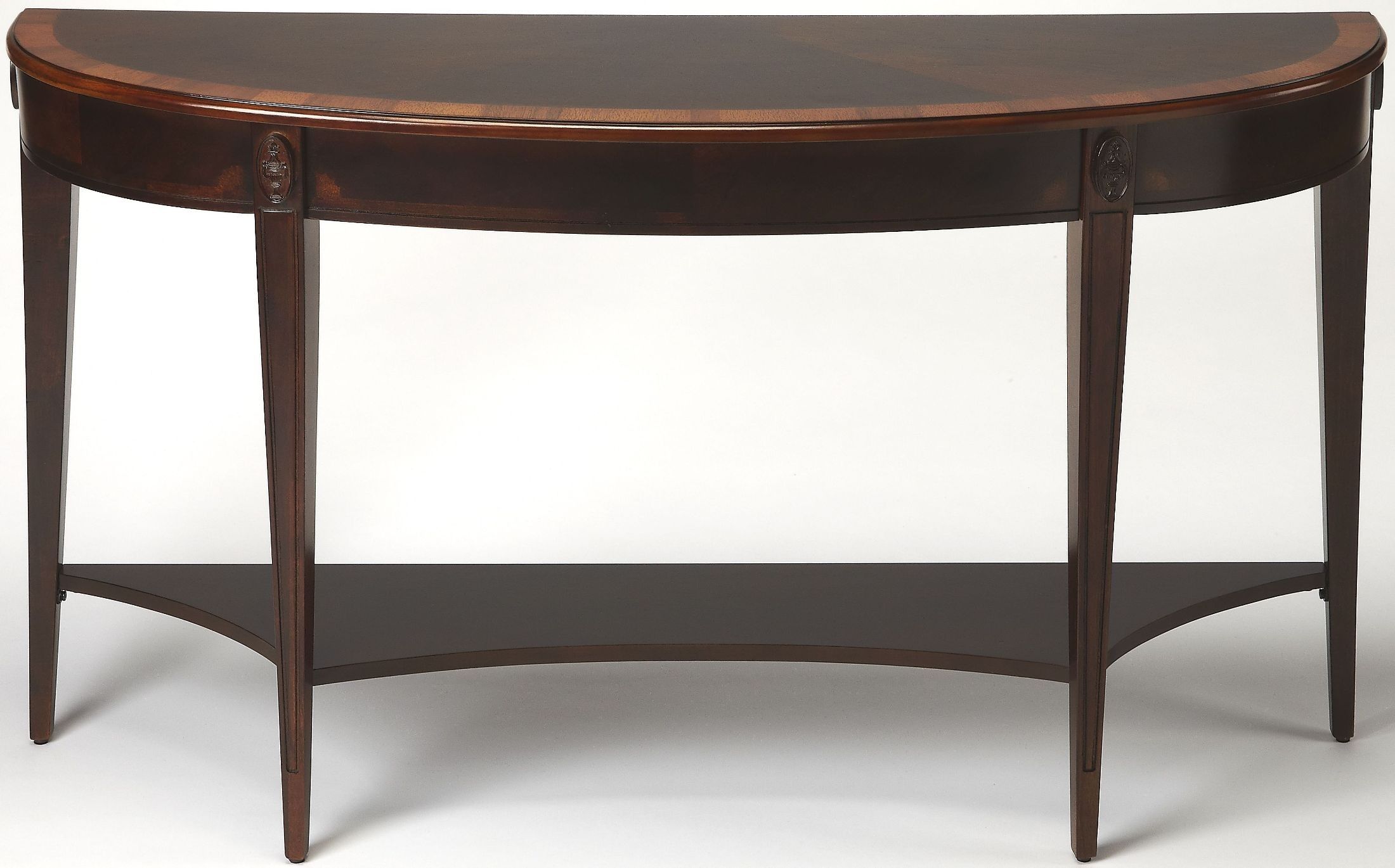Astor Dark Brown Demilune Console Table From Butler Throughout Brown Wood Console Tables (Photo 20 of 20)