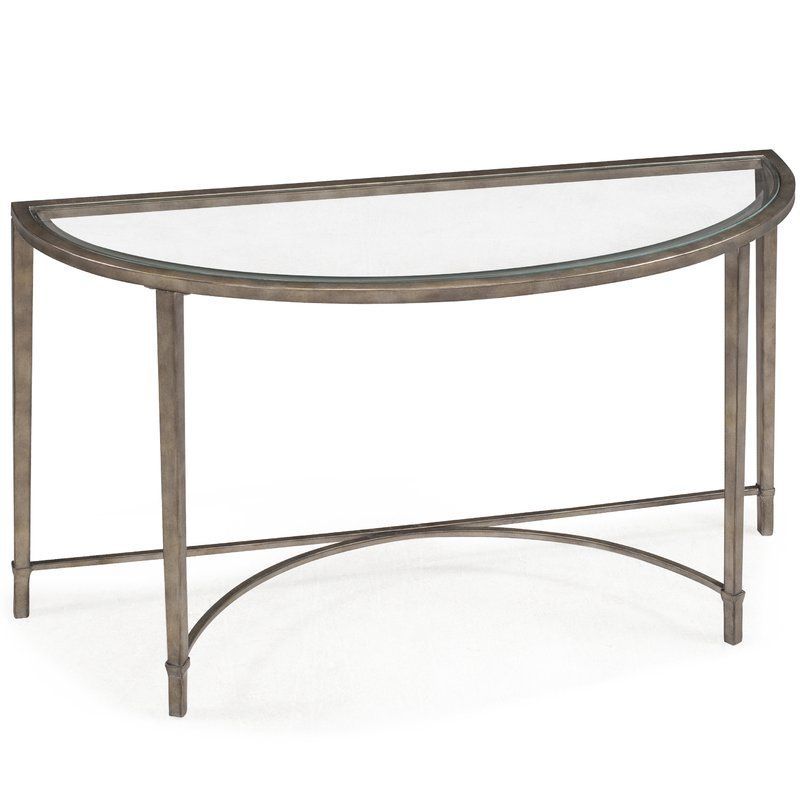 Atmore Console Table & Reviews | Joss & Main | Silver Sofa Regarding Pecan Brown Triangular Console Tables (Photo 1 of 20)