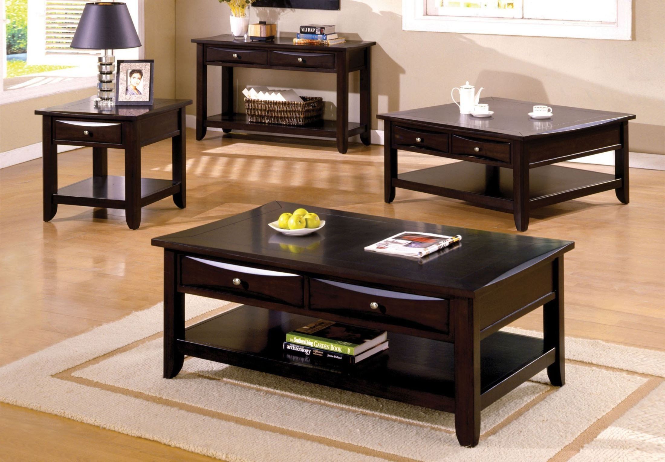 Baldwin Occassional Collection | 4 Piece Coffee Table Set Pertaining To Pecan Brown Triangular Console Tables (Photo 17 of 20)