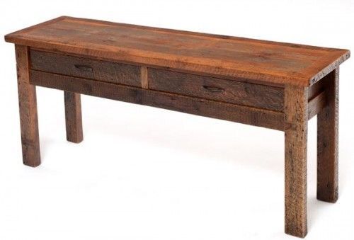 Barnwood Sofa Table Heritage Collection 2 Drawers | Rustic In Smoked Barnwood Console Tables (Photo 20 of 20)