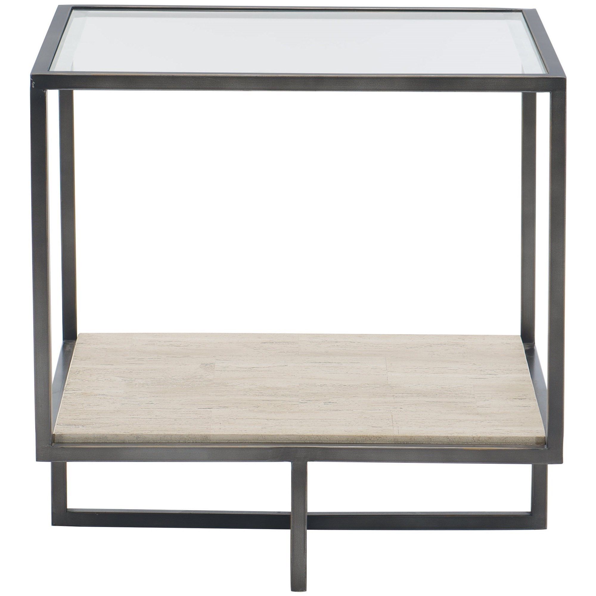 Bernhardt Harlow 514 121 Contemporary Metal Square End Throughout 1 Shelf Square Console Tables (View 5 of 20)