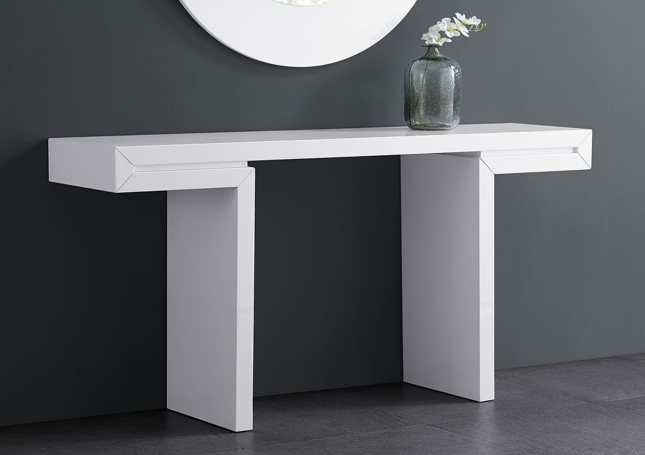 Best Modern/ Contemporary White Console Table | Choice Within White Geometric Console Tables (Photo 9 of 20)