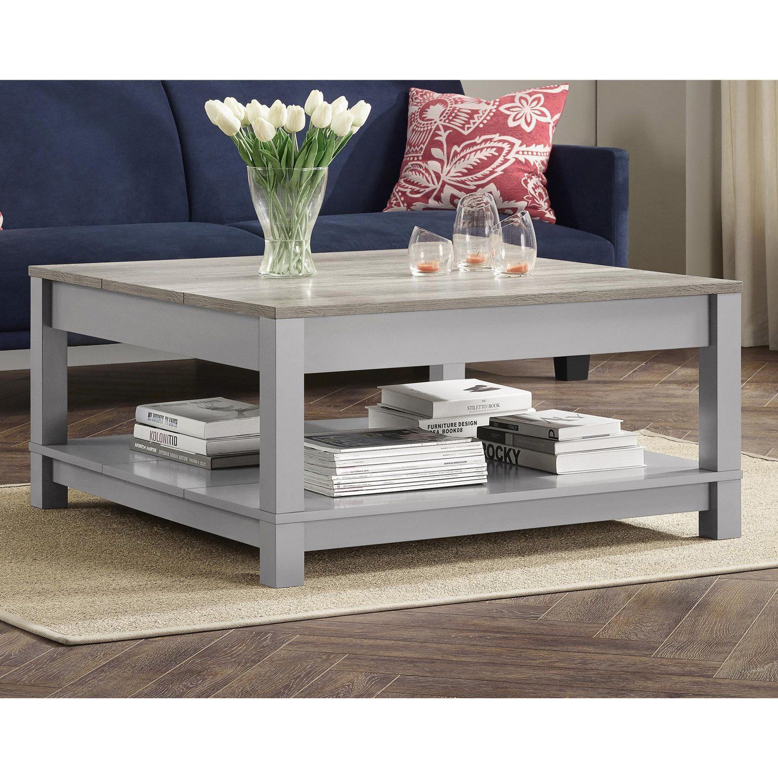 Better Homes And Gardens Langley Bay Coffee Table Pertaining To Smoke Gray Wood Square Console Tables (View 3 of 20)
