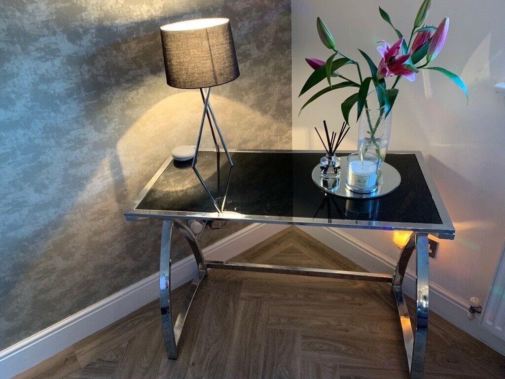 Black And Chrome Console Table | In Blantyre, Glasgow With Regard To Chrome Console Tables (Photo 5 of 20)