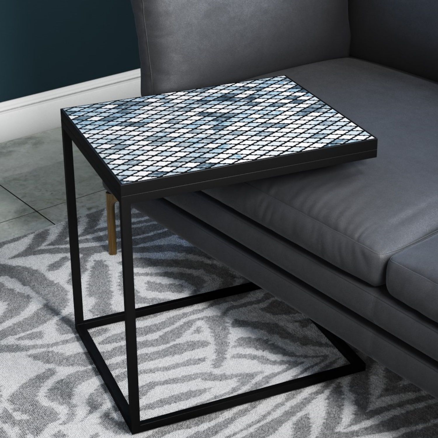 Black And White Industrial Metal Sofa Table In 2020 Inside Black And White Console Tables (Photo 13 of 20)