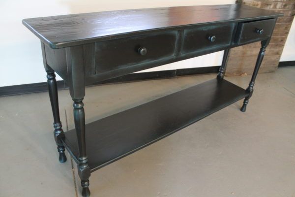 Black Console Table In Reclaimed Wood – Lake And Mountain Home Within Black Console Tables (Photo 14 of 20)