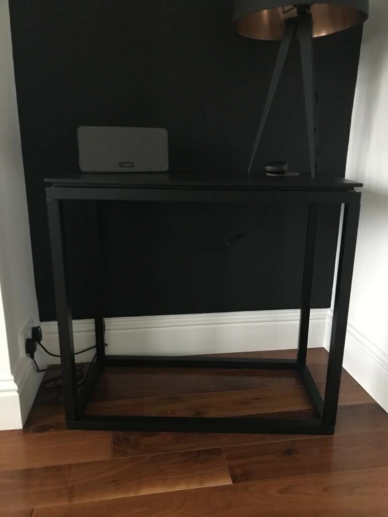 Black Modern Wood Console Table. | In Peterlee, County Pertaining To Natural And Caviar Black Console Tables (Photo 2 of 20)