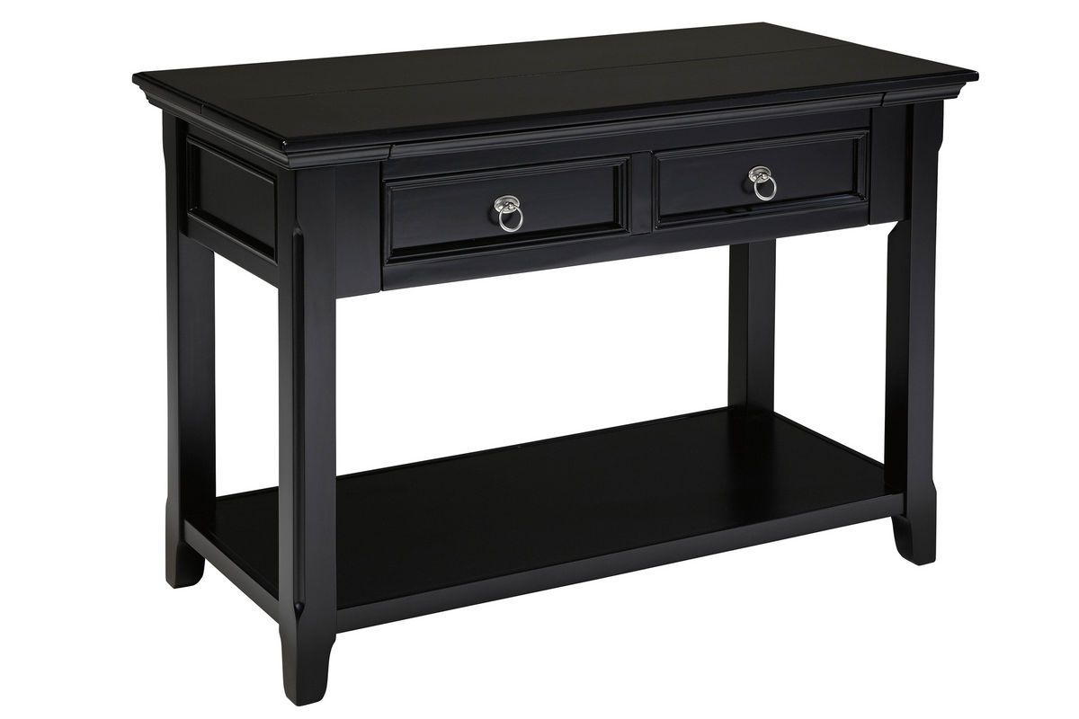 Black Sofa Table With Drop Down Desk At Gardner White Throughout Black And White Console Tables (View 12 of 20)
