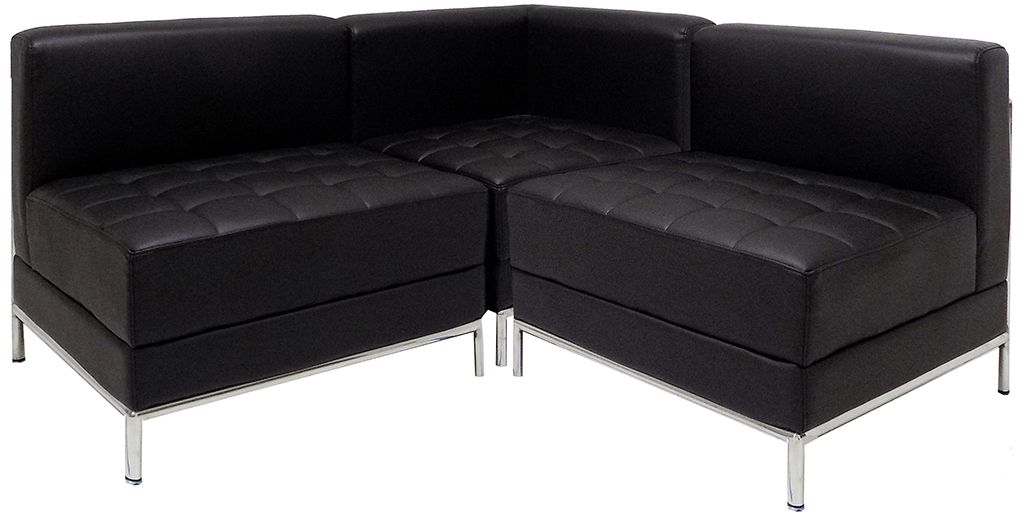Black Tufted Modular L Shaped Sofa In L Shaped Console Tables (View 17 of 20)
