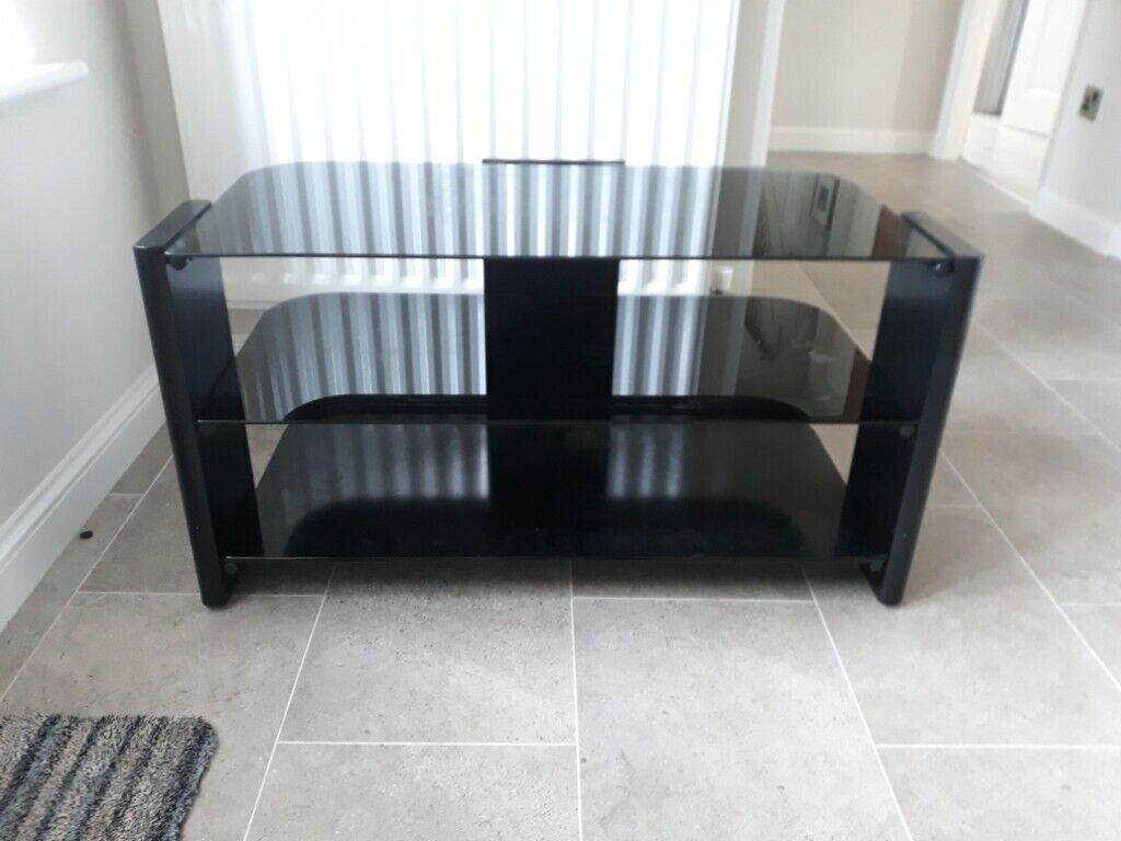 Black Tv Stand | In Stokesley, North Yorkshire | Gumtree Inside Matte Black Console Tables (View 7 of 20)