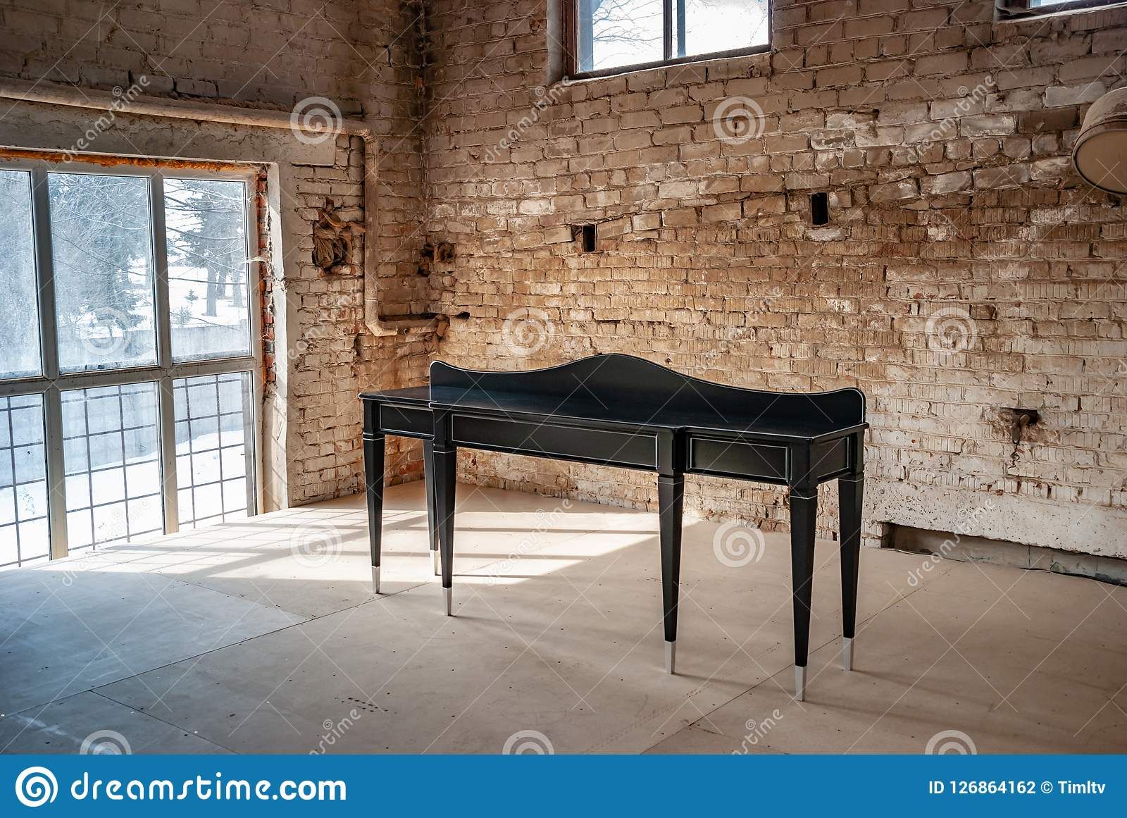 Black Wooden Console Table With Silver Patina. Classic Within Natural And Black Console Tables (Photo 15 of 20)