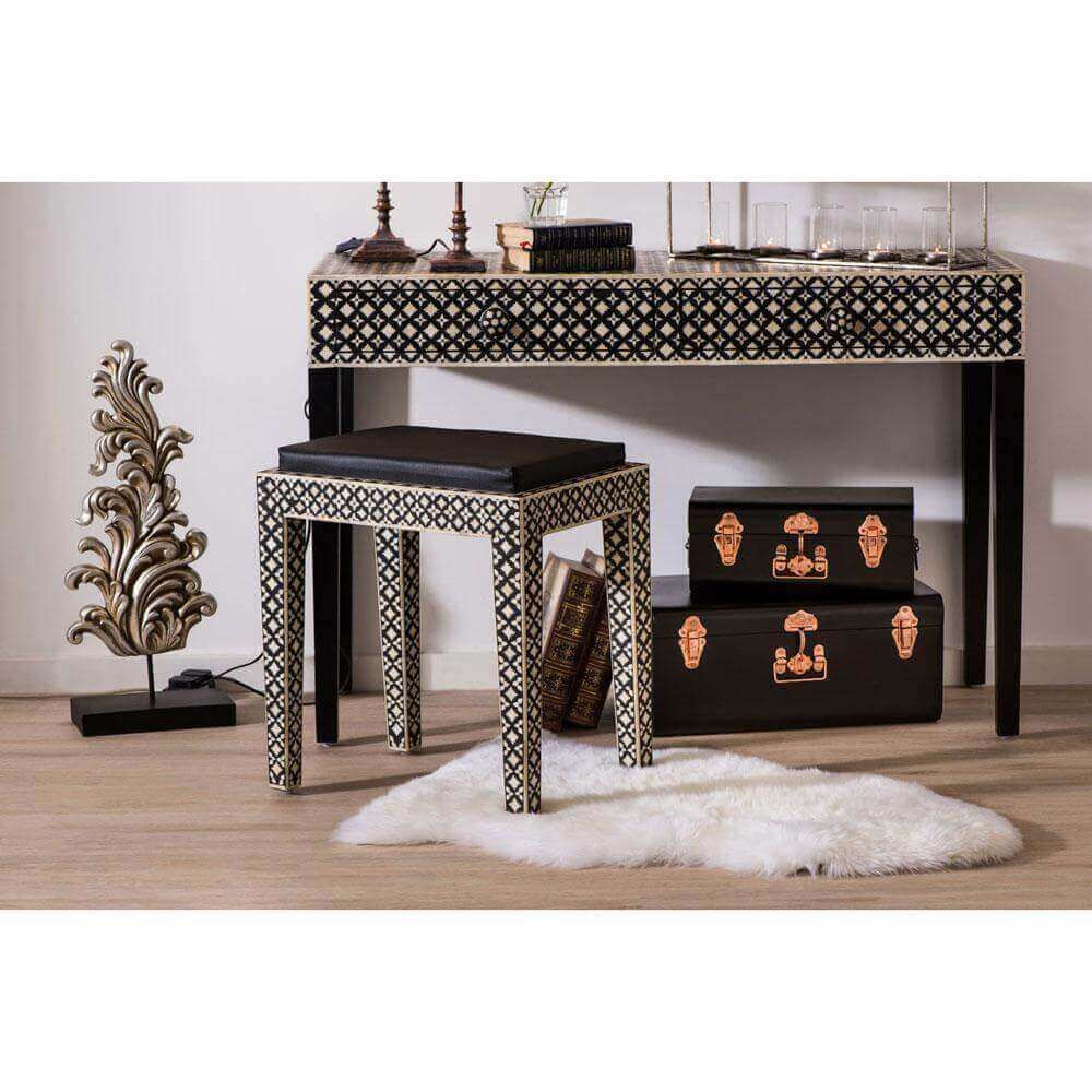 Boho Console Table 2 Drawer Mother Of Pearl / Wood With Regard To 2 Drawer Oval Console Tables (View 20 of 20)