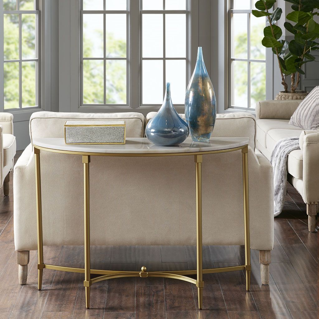 Bordeaux Console Table – Madison Park Signature | Marble In Antique Gold Aluminum Console Tables (View 15 of 20)