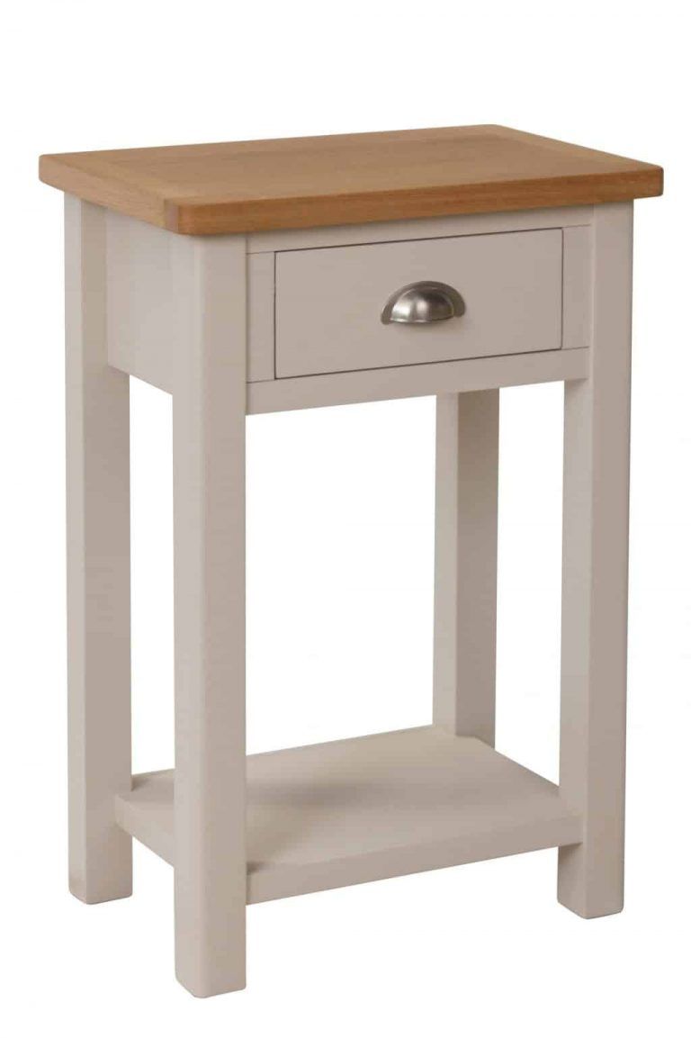 Bradford Stone Painted Oak Small Console Table – Msl Furniture Intended For Honey Oak And Marble Console Tables (View 2 of 20)