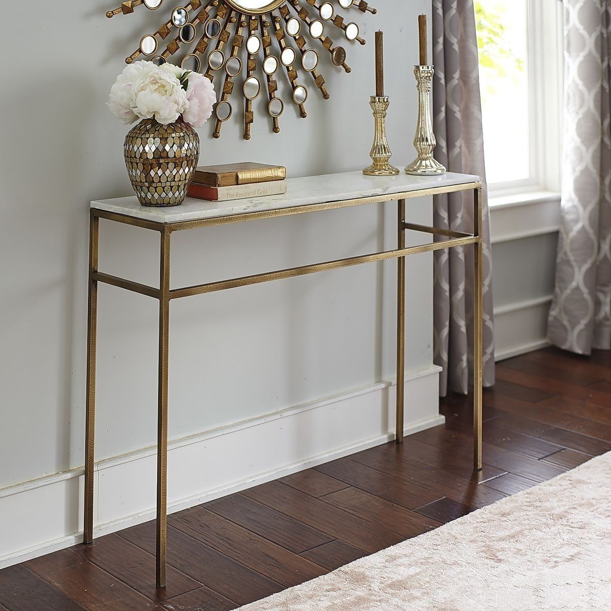 Breathtaking Console Tables With Gold Brass Finish For Antique Gold And Glass Console Tables (Photo 8 of 20)