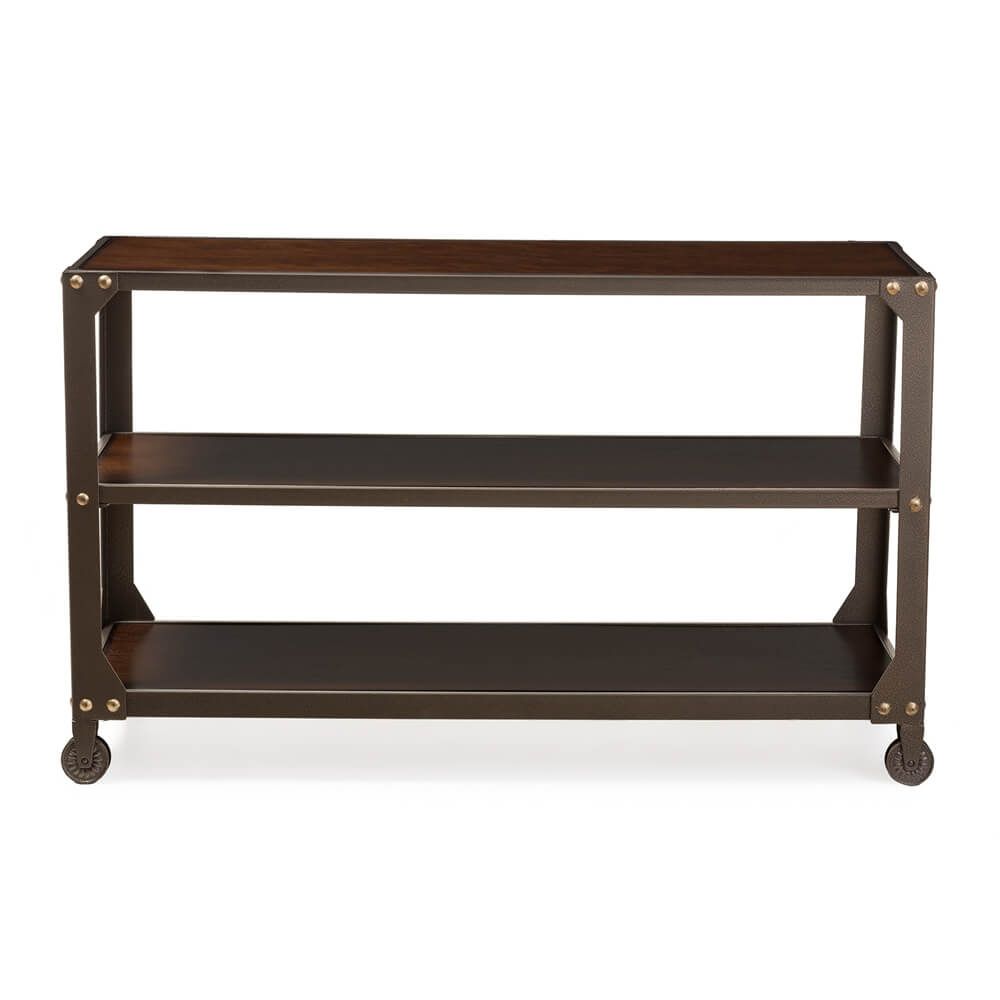 Bronze Metal Rolling Console Table | Modern Furniture Regarding Bronze Metal Rectangular Console Tables (View 20 of 20)