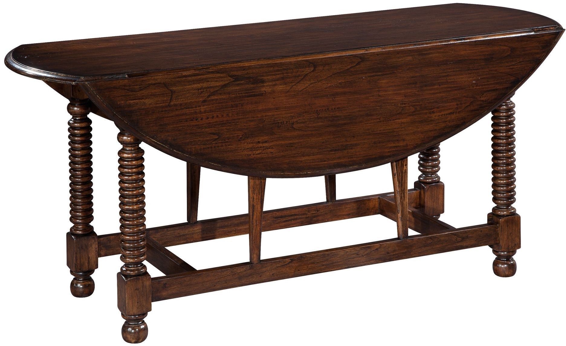 Brown Extendable Drop Leaf Console Table From Hekman In Leaf Round Console Tables (Photo 13 of 20)