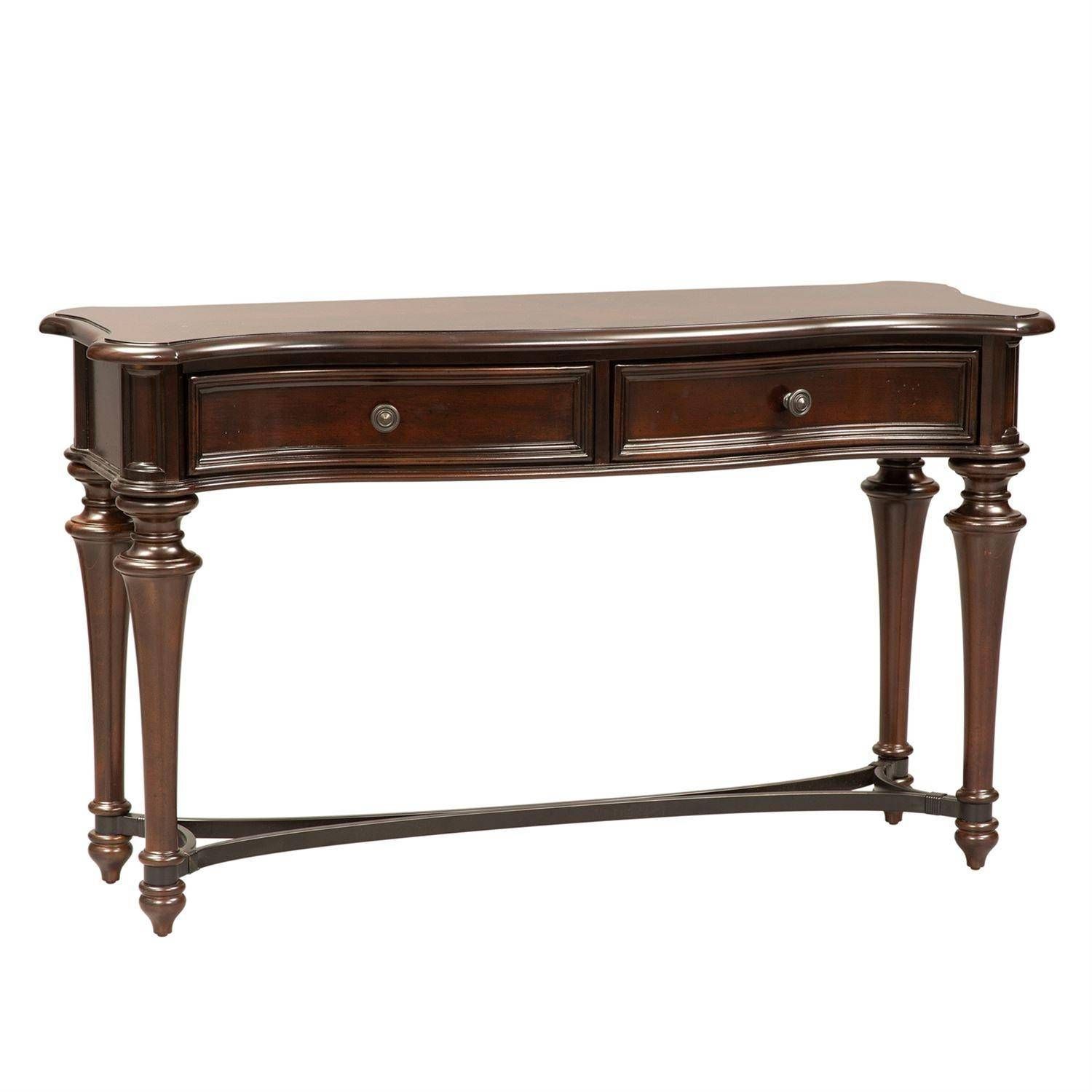Brown Wood Console Table Kingston Plantation (720 Ot For Black And Oak Brown Console Tables (View 2 of 20)