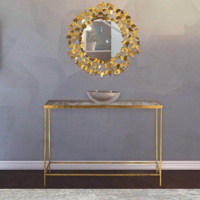Butterfly Gold Console Table – 1stopbedrooms. Regarding Glass And Gold Console Tables (Photo 10 of 20)