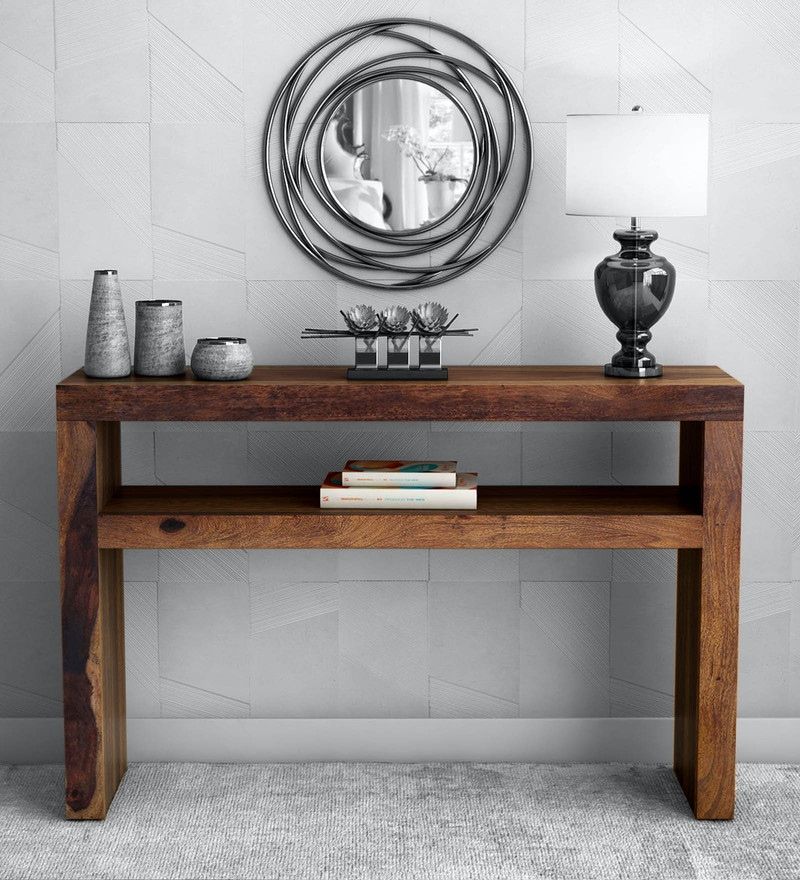 Buy Acropolis Solid Wood Console Table In Provincial Teak Within Wood Console Tables (Photo 12 of 20)