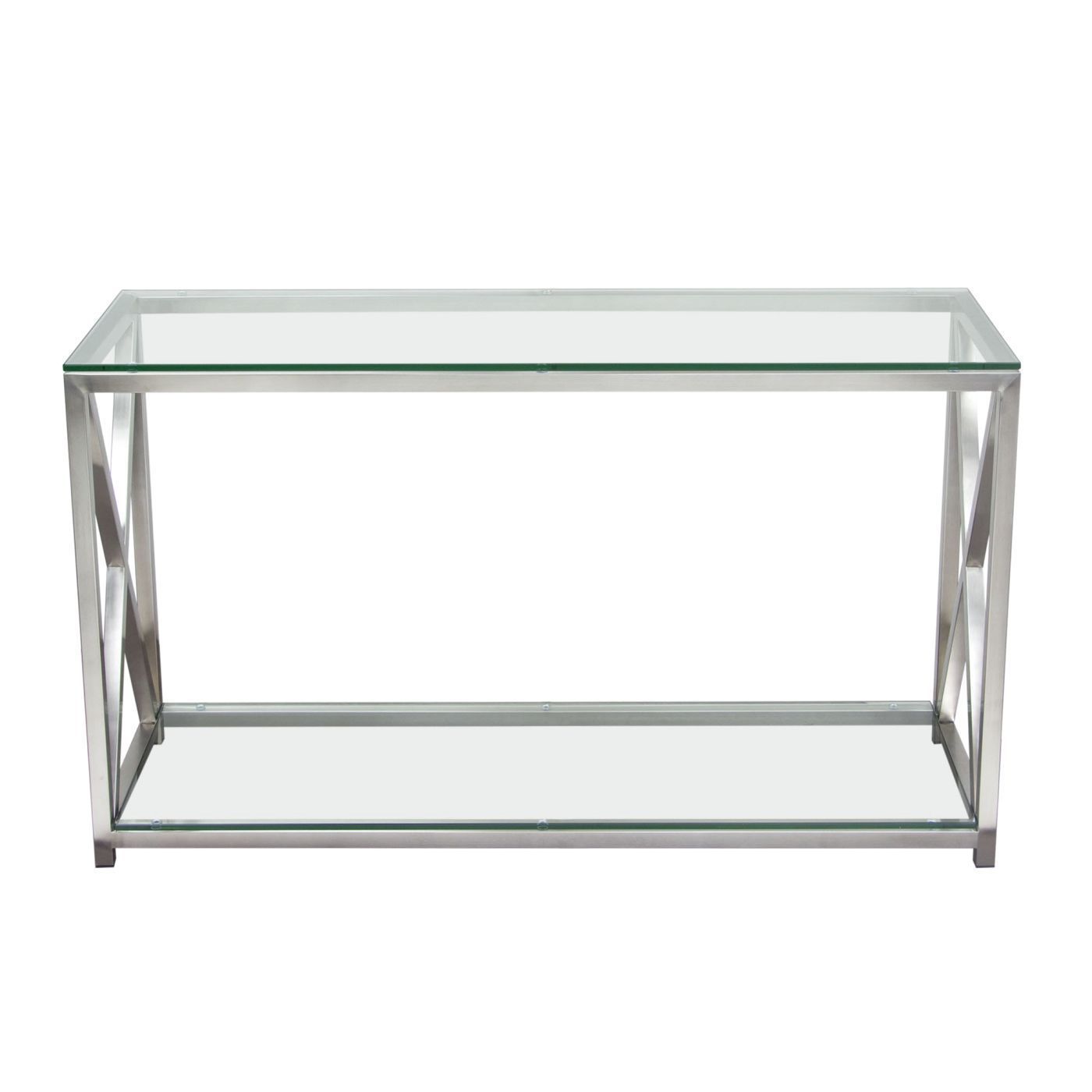 Buy Diamond Sofa Xfactorcs X Factor Console Table With Within Clear Glass Top Console Tables (View 16 of 20)