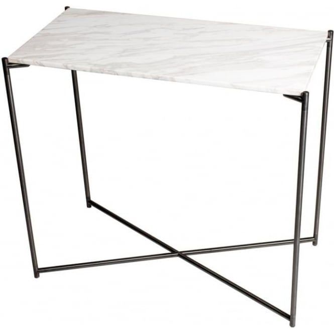 Buy White Marble Small Console Table & Gunmetal Base At Inside White Marble Console Tables (View 15 of 20)