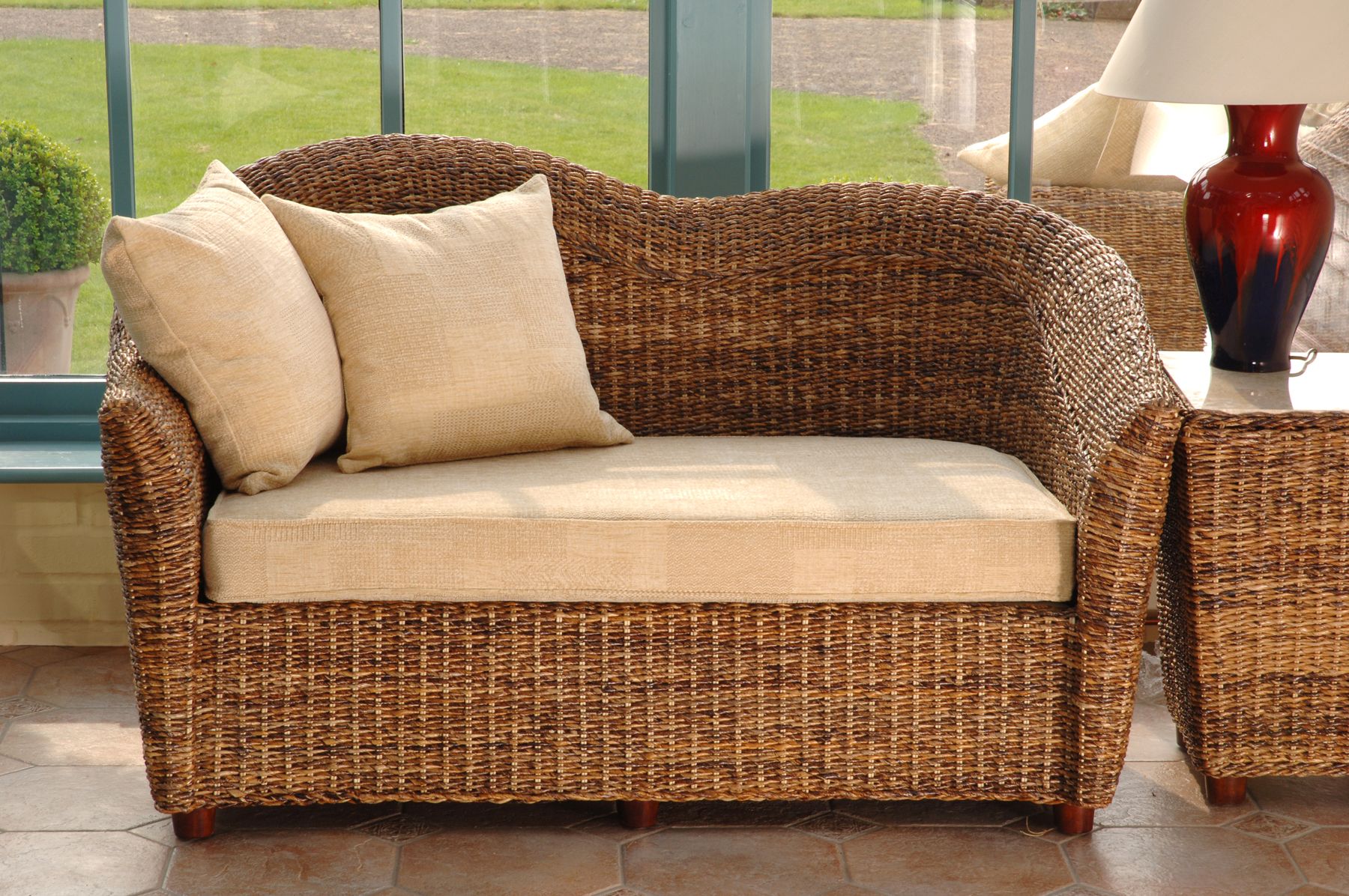 Cane Conservatory Furniture|banana Leaf Furniture|cane Intended For Natural Woven Banana Console Tables (Photo 15 of 20)