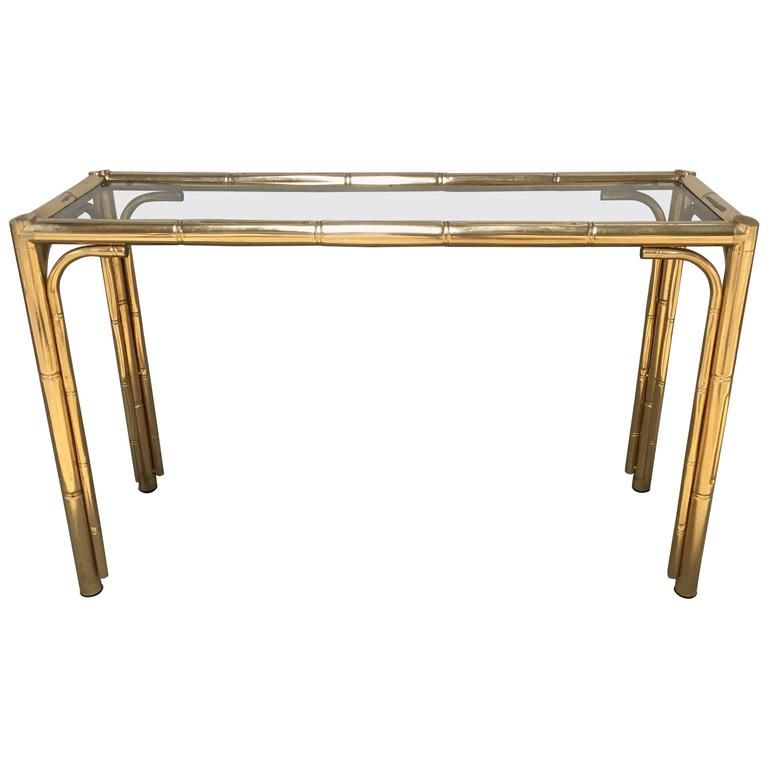 Carved Faux Bois And Smoked Glass Console Table At 1stdibs For Brass Smoked Glass Console Tables (Photo 4 of 20)