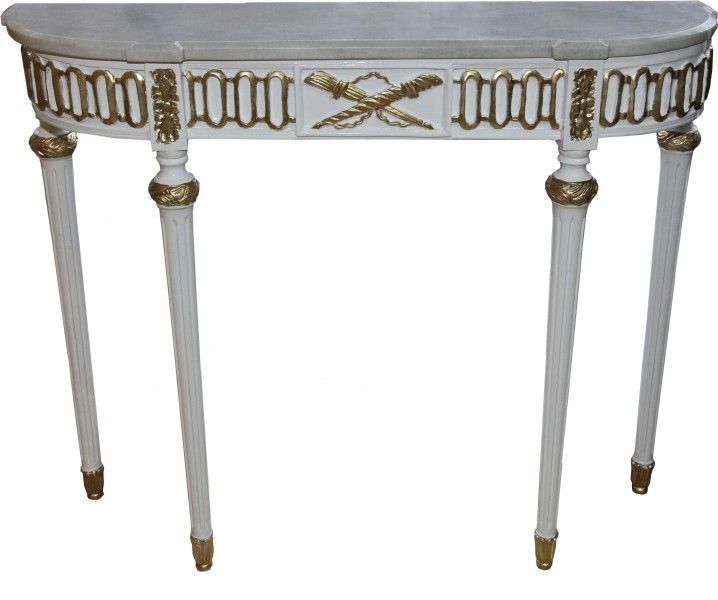 Casa Padrino Baroque Console Table With A Marble Top Pertaining To White Marble And Gold Console Tables (Photo 11 of 20)