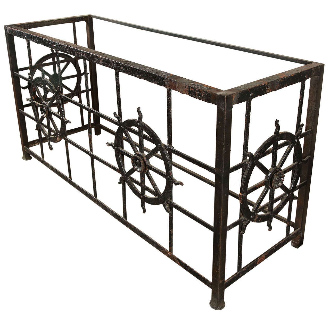 Cast Iron Side Table Made From Old Balcony In 2021 Regarding Oval Aged Black Iron Console Tables (Photo 5 of 20)
