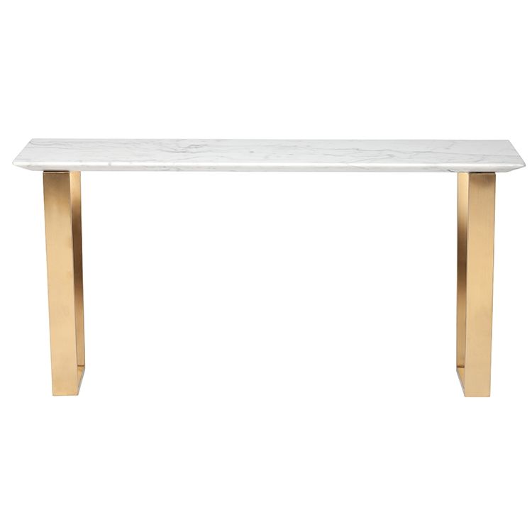 Catrine Console, White Marble | Gold In White Marble Gold Metal Console Tables (View 11 of 20)