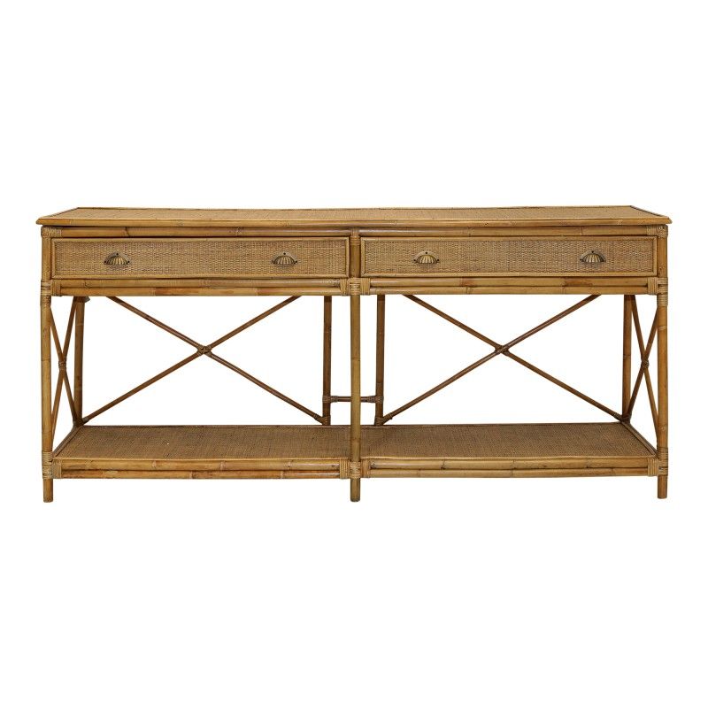Cayman Rattan Console Table, 192cm Inside Wicker Console Tables (View 11 of 20)