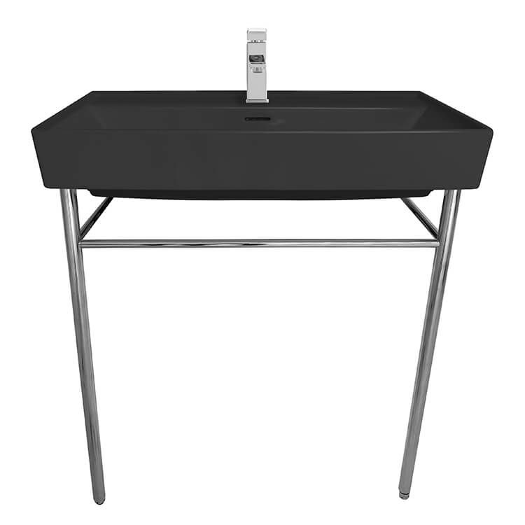 Cerastyle 037307 U 97 Connameek's Sharp Rectangular With Square Matte Black Console Tables (Photo 12 of 20)