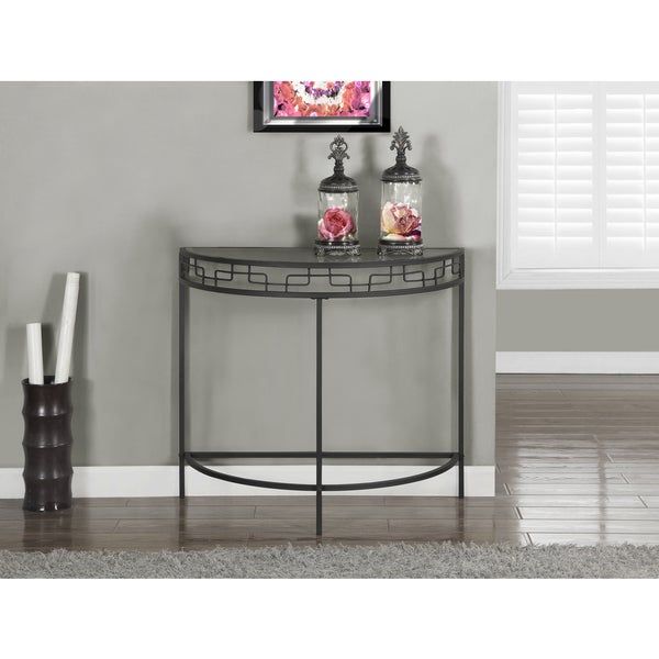 Charcoal Grey Metal 36 Inch Hall Console Table – Free Throughout Gray Driftwood And Metal Console Tables (View 5 of 20)