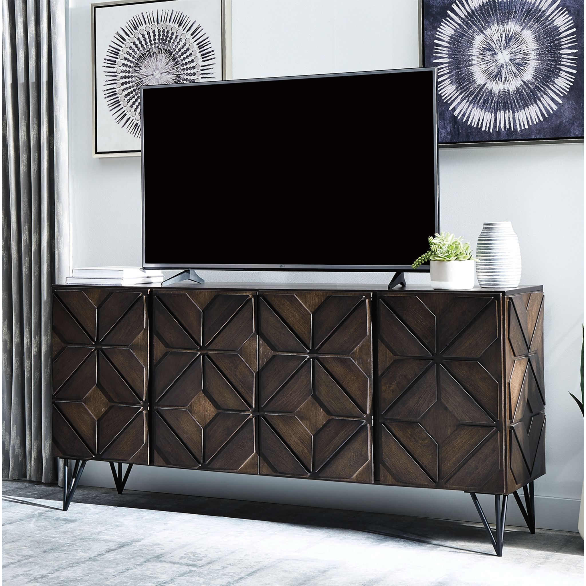 Chasinfield Tv Stand In 2020 | Large Tv Stands, Tv Stand Pertaining To Large Modern Console Tables (View 7 of 20)