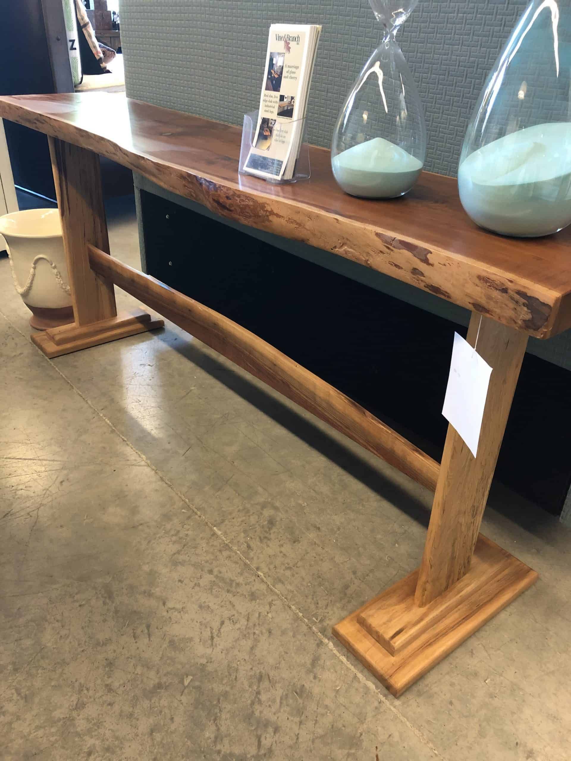 Cherry Live Edge Console Table – Holder Mattress With Regard To Light Natural Drum Console Tables (Photo 4 of 20)