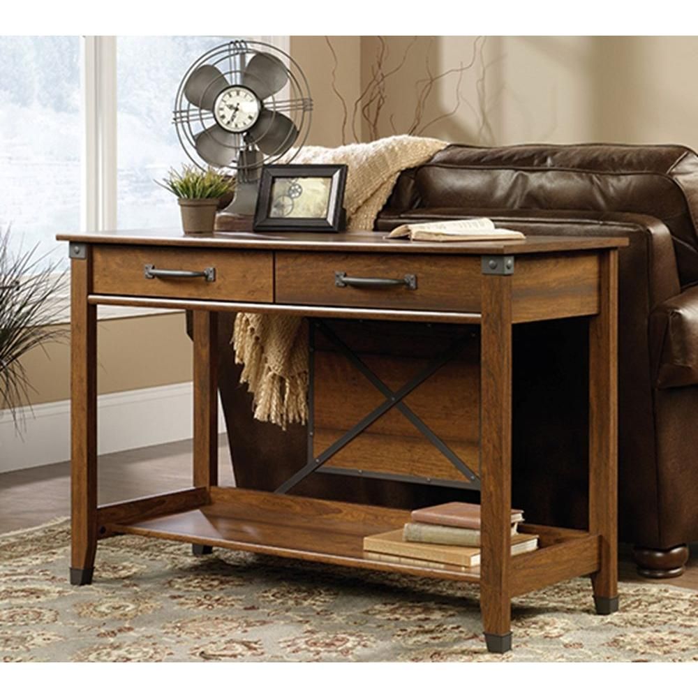 Cherry Sofa Table With Storage Console Table Black Sofa Throughout Espresso Wood Storage Console Tables (Photo 2 of 20)