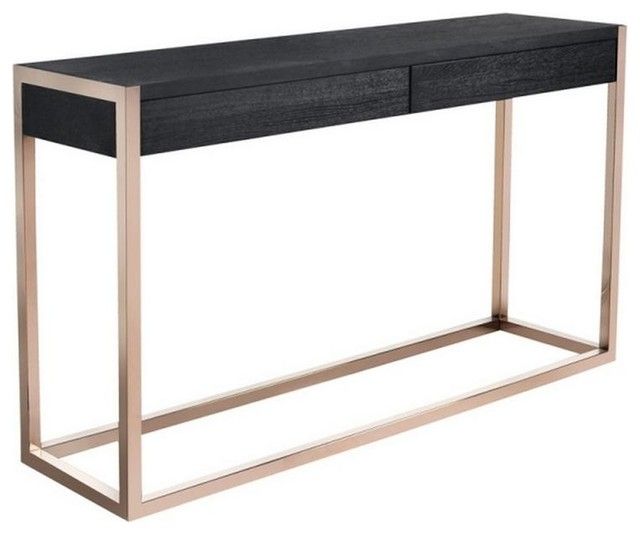 Chloe Console Table , Rose Gold And Black – Contemporary With Regard To Black And Gold Console Tables (Photo 14 of 20)