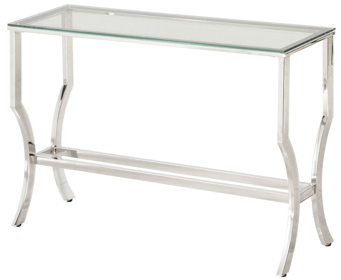 Chrome And Tempered Glass Sofa Table From Coaster Regarding Chrome And Glass Rectangular Console Tables (View 11 of 20)