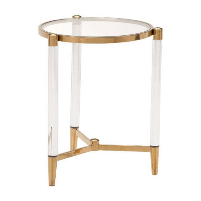 Clear Acrylic Gold Side Table | Modern Furniture Pertaining To Gold And Clear Acrylic Console Tables (Photo 16 of 20)