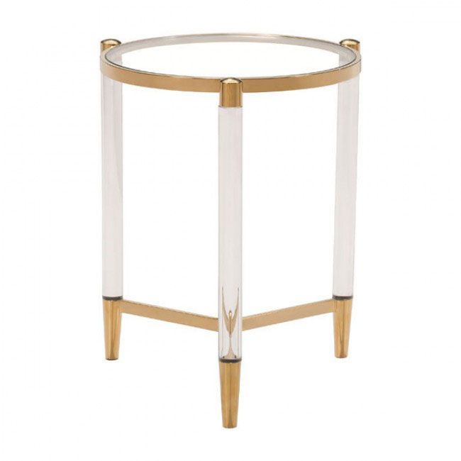 Clear Acrylic Gold Side Table | Modern Furniture With Gold And Clear Acrylic Console Tables (View 17 of 20)