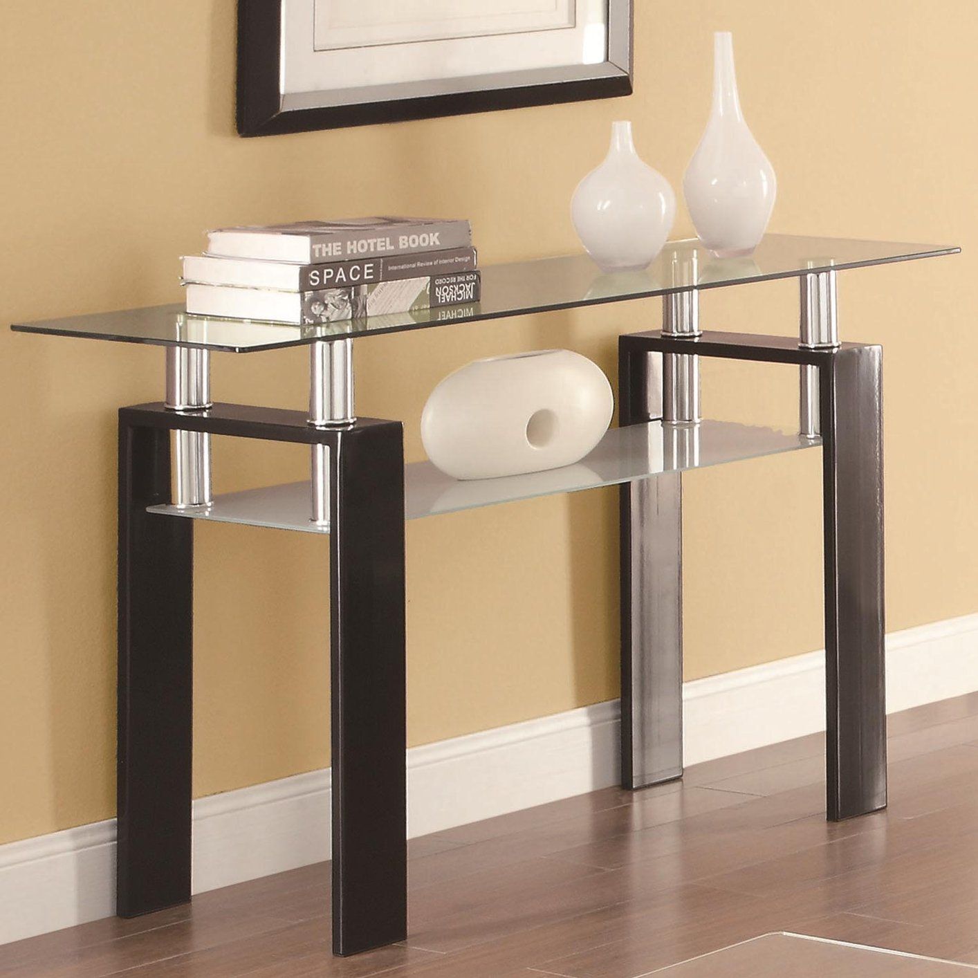 Coaster 702289 Black Glass Sofa Table – Steal A Sofa For Glass Console Tables (View 3 of 20)