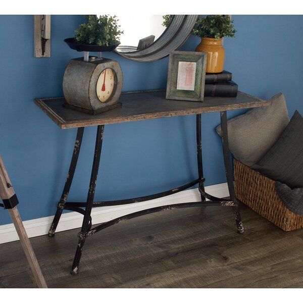 Cole & Grey Metal Console Table & Reviews | Wayfair.ca Regarding Gray Driftwood And Metal Console Tables (Photo 7 of 20)