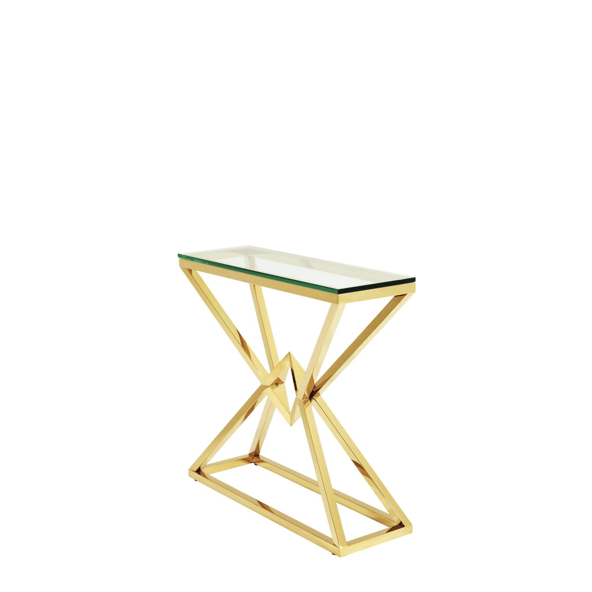 Connor S Gold Glass Console Table – Wilhelmina Designs For Glass And Gold Console Tables (View 13 of 20)